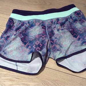 Ivivva Blue and Pink Patterned Kids Shorts